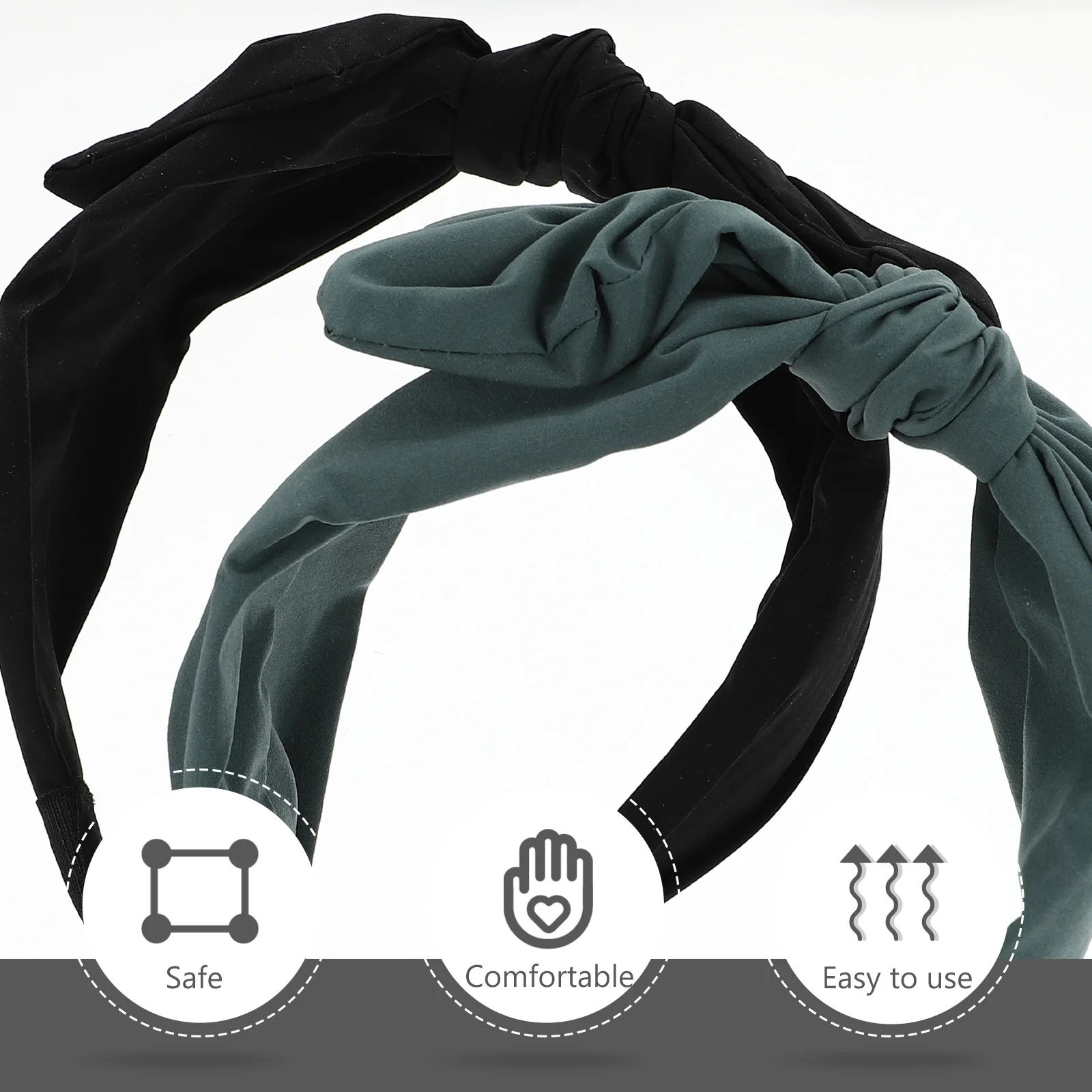 

2Pcs Bow Headband Wide Hairband Comfortable for Women Girls Teens Party Daily Use Knotted Large Knot Hairband Wide Headband