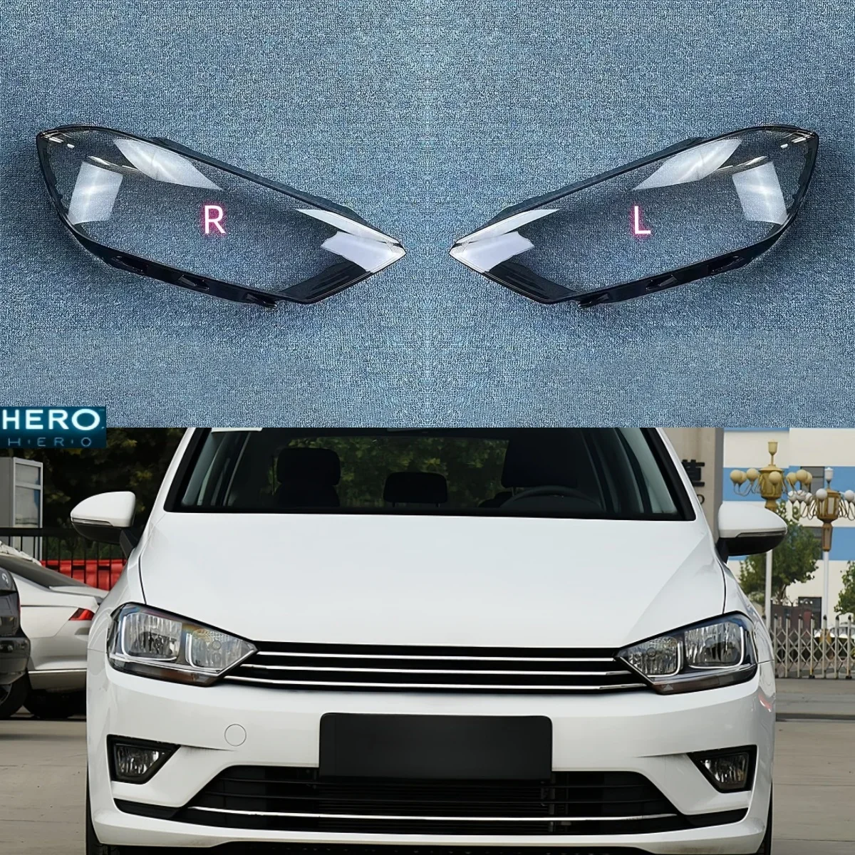 For Volkswagen VW Golf Sportsvan 2016-2018 Car Accessories Headlight Shell Headlamp Transparent Lampshade Cover Lens Plexiglass