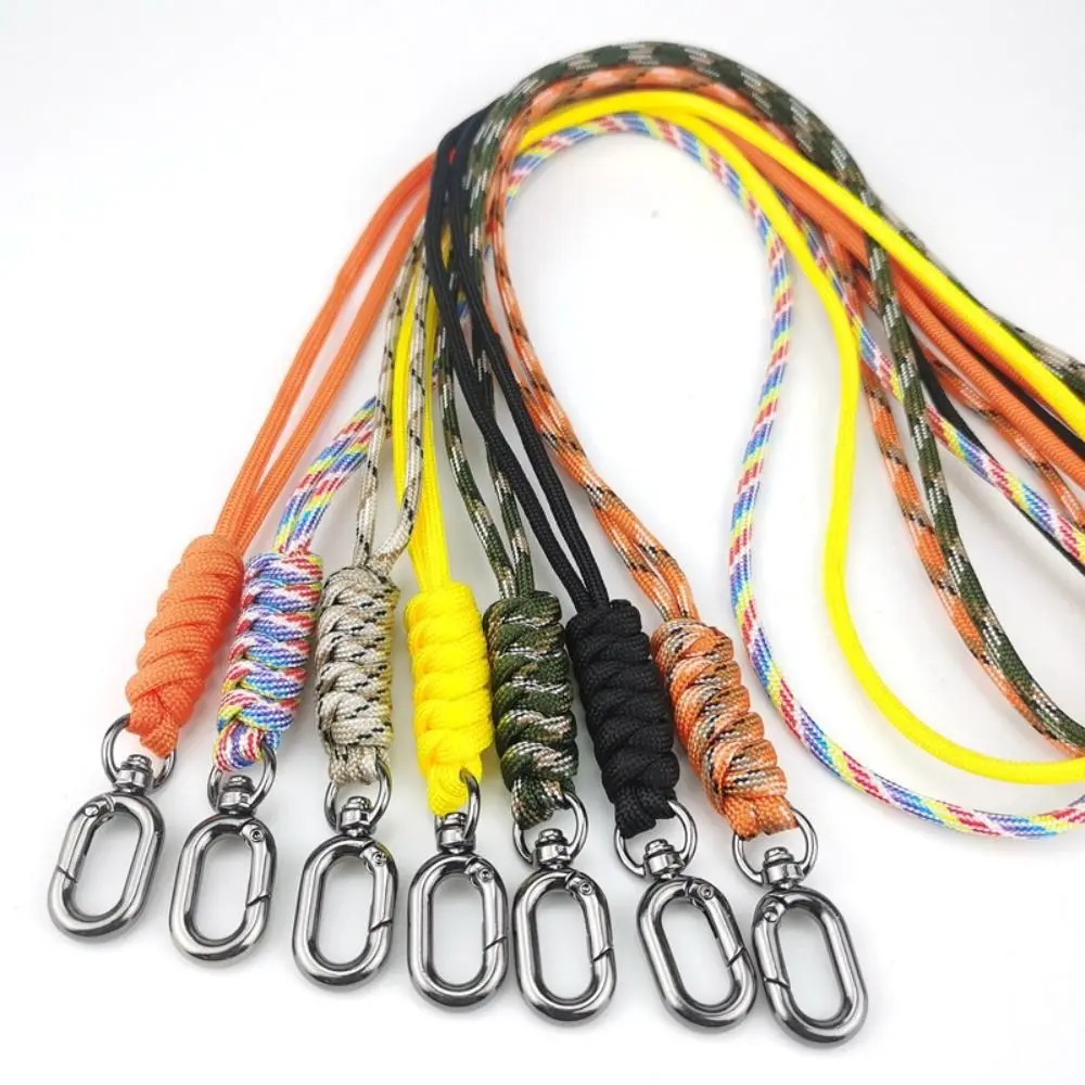 New High Strength Paracord Keychain Lanyard 12cm 8 Styles Oval Buckle Emergency Survival Keyring Outdoor Tool