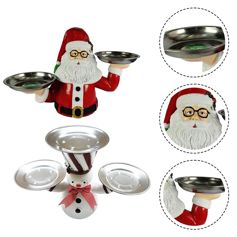 

Christmas Snowman Santa Snack Tray Snack Holder Functional Snack Holder For Christmas Birthday Parties Family Gatherings