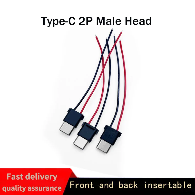 2-pin Type-C Male Mobile Power Charging Adapter, Power Interface, Socket Conversion Connector, Female Head Modification