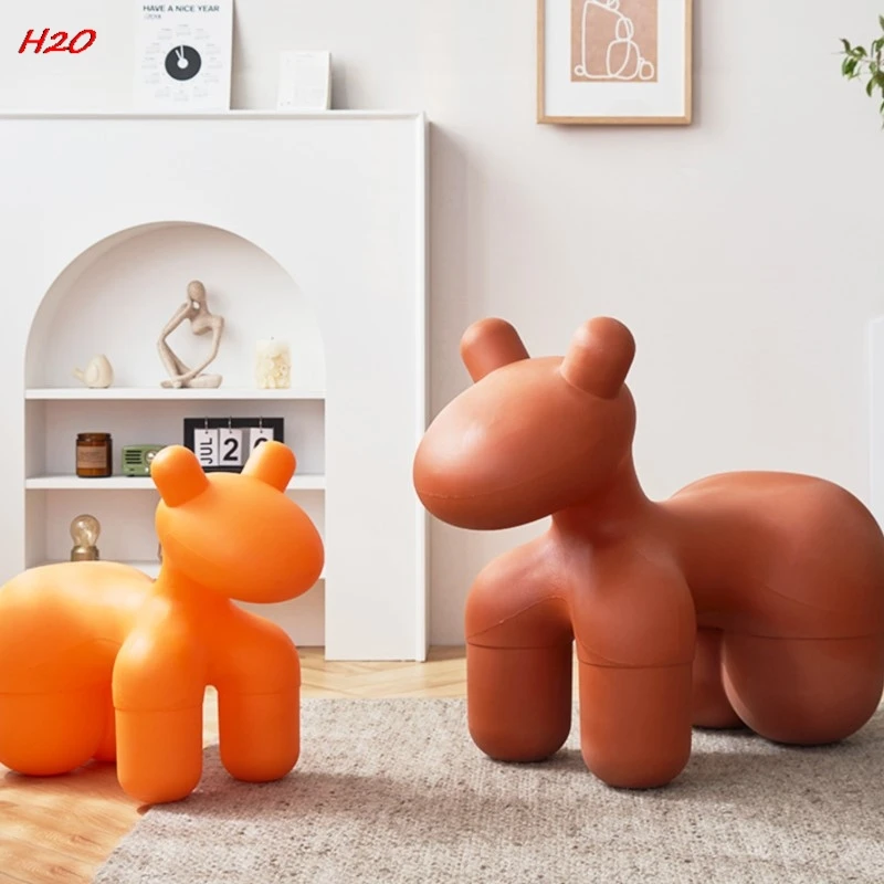 H2O net red designer shoe changing stool creative animal chair living room leisure single hippo chair children cartoon chair