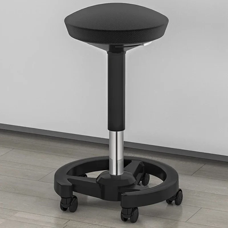 Bar Chair Household Kitchen Lift, High Stool Movable with Pulley Swivel Chair Beauty Hairdressing Round Stool Barber Equipment