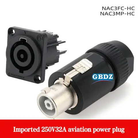 Neutrik's PowerCON 32 A 250V 3 Pole Cable Connector Plug / Socket NAC3FC-HC Professional LED Large Screen Lighting and Audio