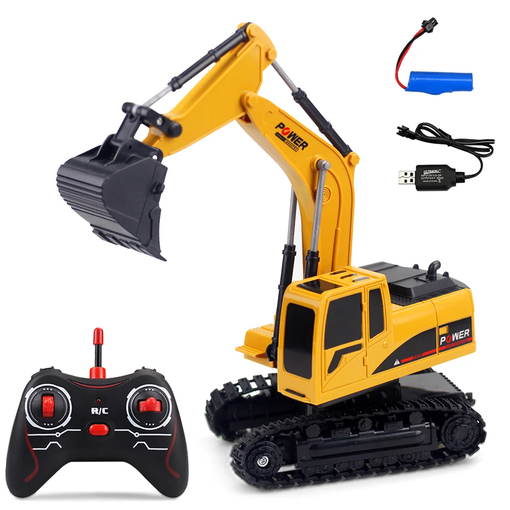 1:24 5 Channels Wireless Electric Excavator Construction Tractor Excavator Toy Transmitter (Plastic)