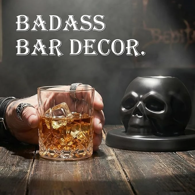 Cocktail Smoker Kit 4 Geschmacksrichtungen Bourbon Keramik-Totenkopf-Infuser Old Fashioned Drink Smoker Kit Geburtstagsgeschenke für Männer Väter – Detail 2