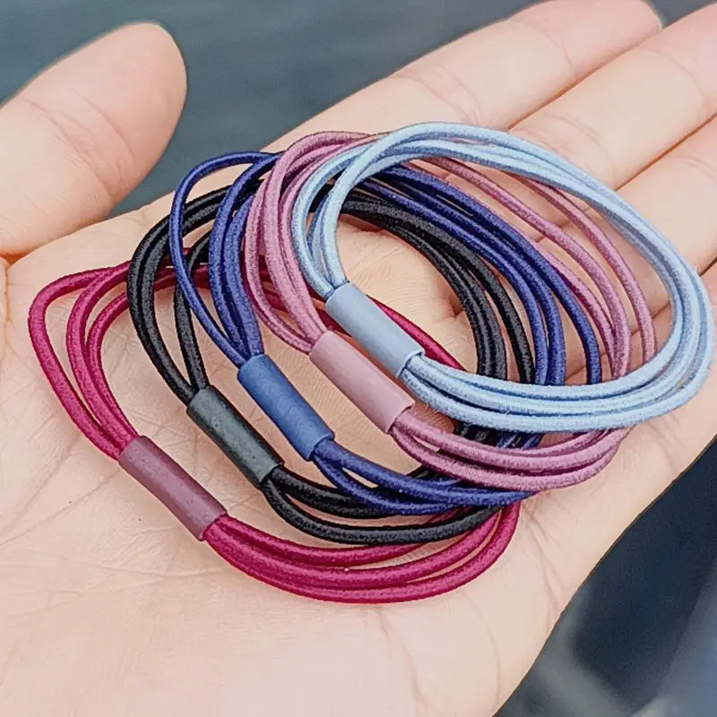 10PCS New Women Girls Candy Colors Nylon Basic Scrunchie Hair Tie Ponytail Hold Hair Rubber Bands Fashion Hair Accessories