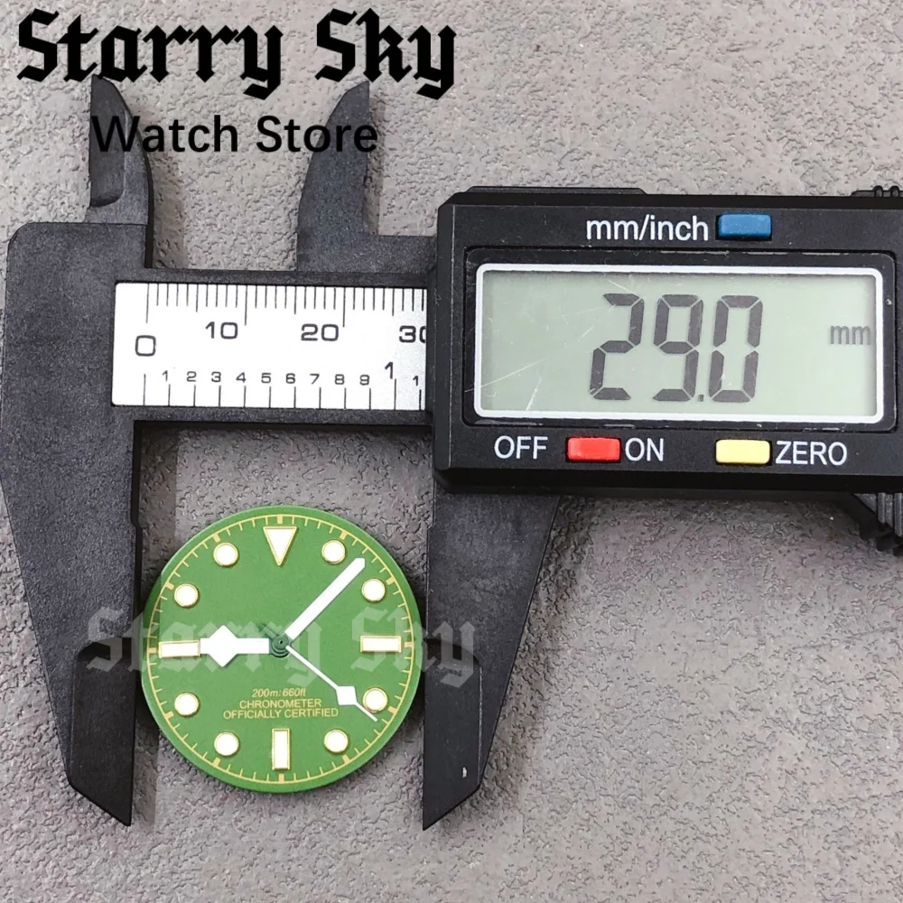 Starry Sky 29mm Gold Edge Retro Green Sterile Watch Dial With Green Luminous Suitable NH35/ETA PT5000 Movement Watch Accessories