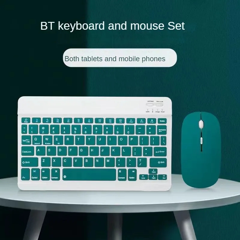 10 Inch Wireless Keyboard and Mouse Set for Tablet IPad IPhone Bluetooth-compatible Teclado Mouse for Tablet Android IOS Windows