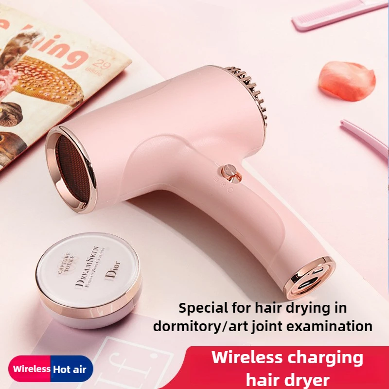 Portable Wireless Hair Dryer 40W-500W Charging Household Hot and Cold  Air Hair Care Quick-drying Hair Dryer High Speed