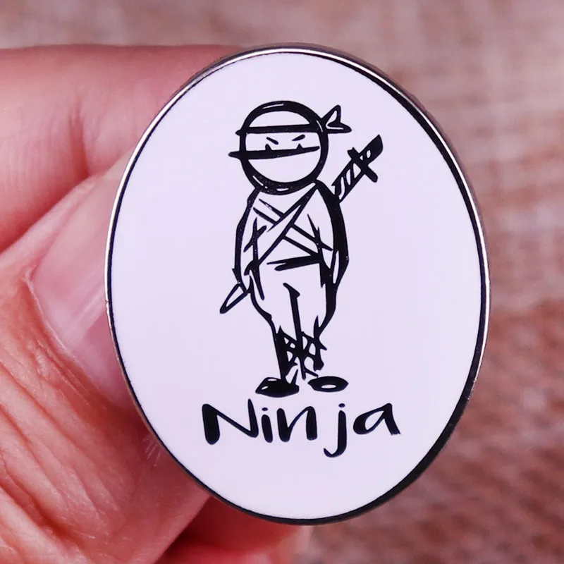 Linear Flat Ninja Manga Enamel Pins Lapel Pin Shirt Bag Badge Jewelry Gift for Friends