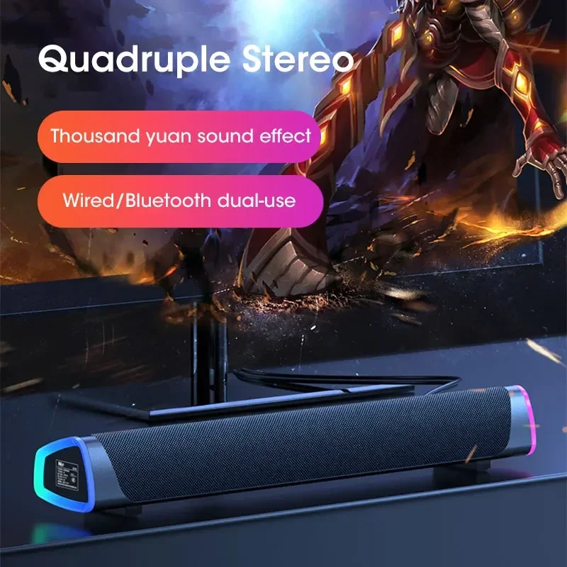 Bluetooth Computer Speaker 4D Stereo Sound Bar Speakers for PC Laptop Notebook Column Music Player Wired Loudspeaker Subwoofer