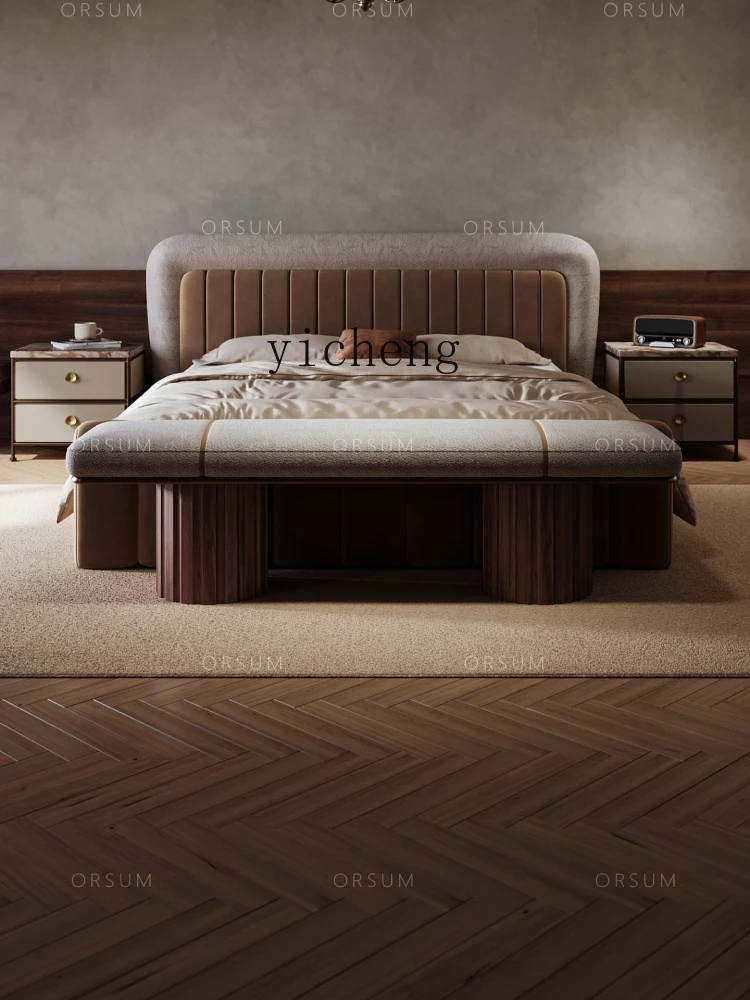 YFY  light luxury bedside bench original home bedroom bedside bench, all leather living room decoration