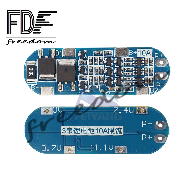 3S 10A 11,1 V 12 V 12,6 V Lithium-Batterie-Ladegerät Schutz FDF-Platinenmodul für 18650 Li-Ionen-Lipo-Batteriezellen BMS 3,7 V