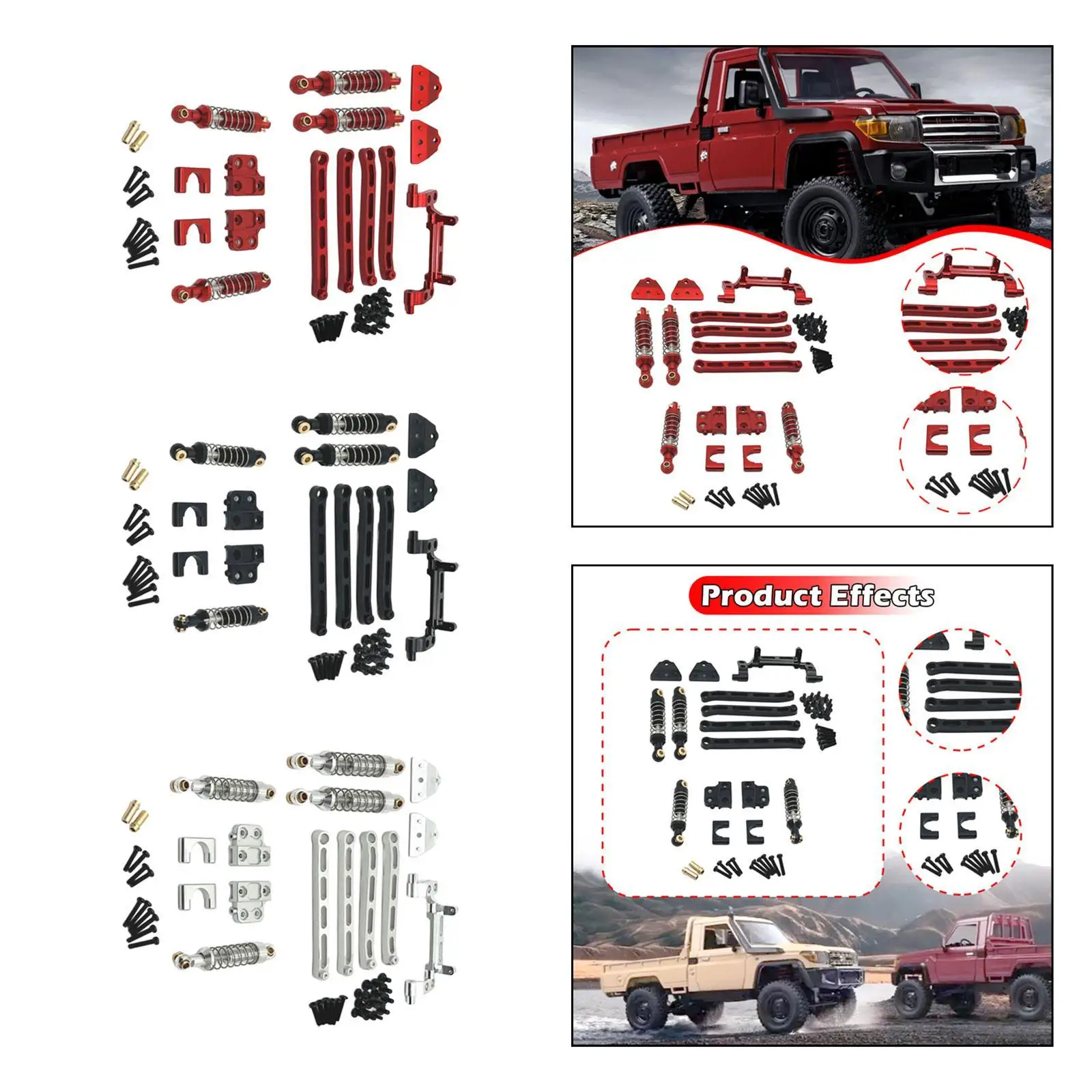 

1/12 RC Car Spare Parts Kit Repair Part Replacement Metal Front Rear Shock Absorber for MN82 MN82S Model Truck DIY Parts RC Car