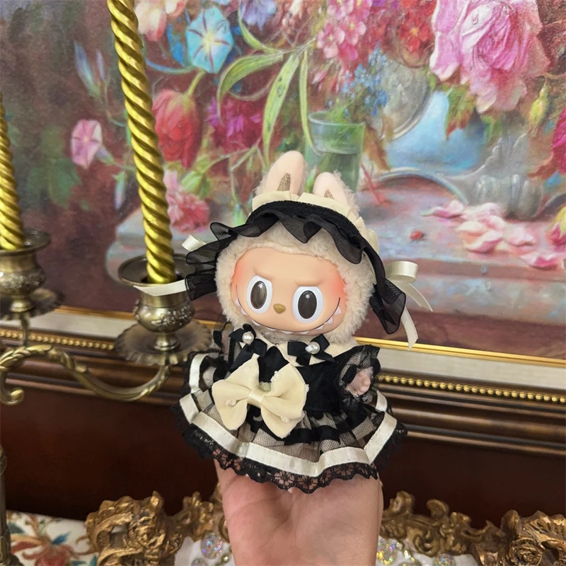 

LABUBU clothes baby clothes 17 cm heart-wrenching macaron sitting in party Headdress + skirt suit（2 points）