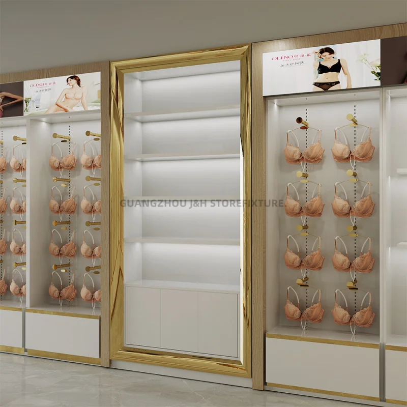 customized.Classic quality underwear store display stand retail showcases lingerie shop steel rack showroom luxury desi