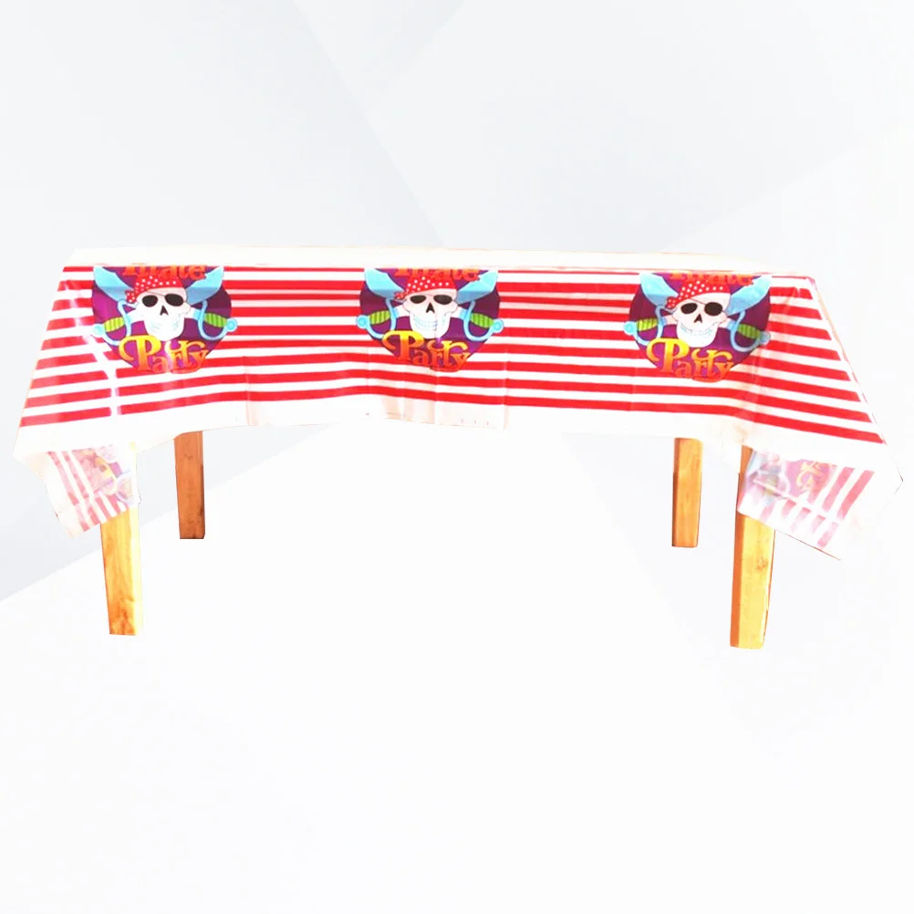 مفرش طاولة بلاستيكي على شكل قرصان، أغطية طاولات حفلات للاستعمال مرة واحدة باللون الأحمر لطاولة زينة النزهة وأعياد الميلاد