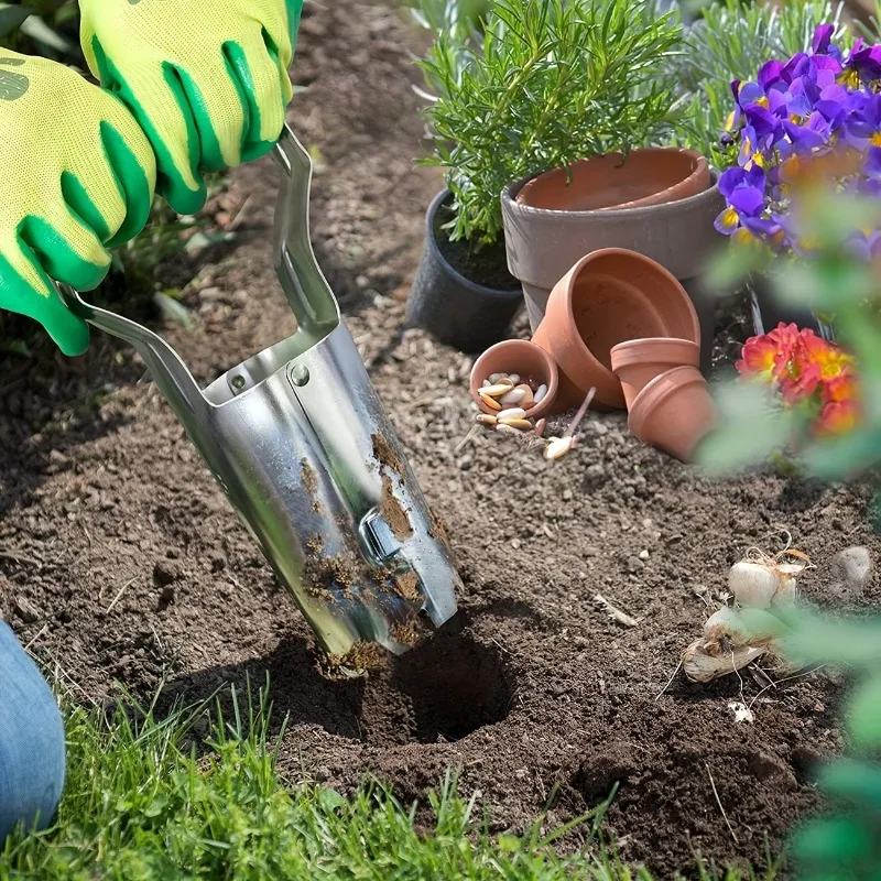 1-5PCS Handle Seedling Transplanter Handheld Garden Tool for Hole Drilling Flower Planting Vegetable Seeding Transplanting view 2