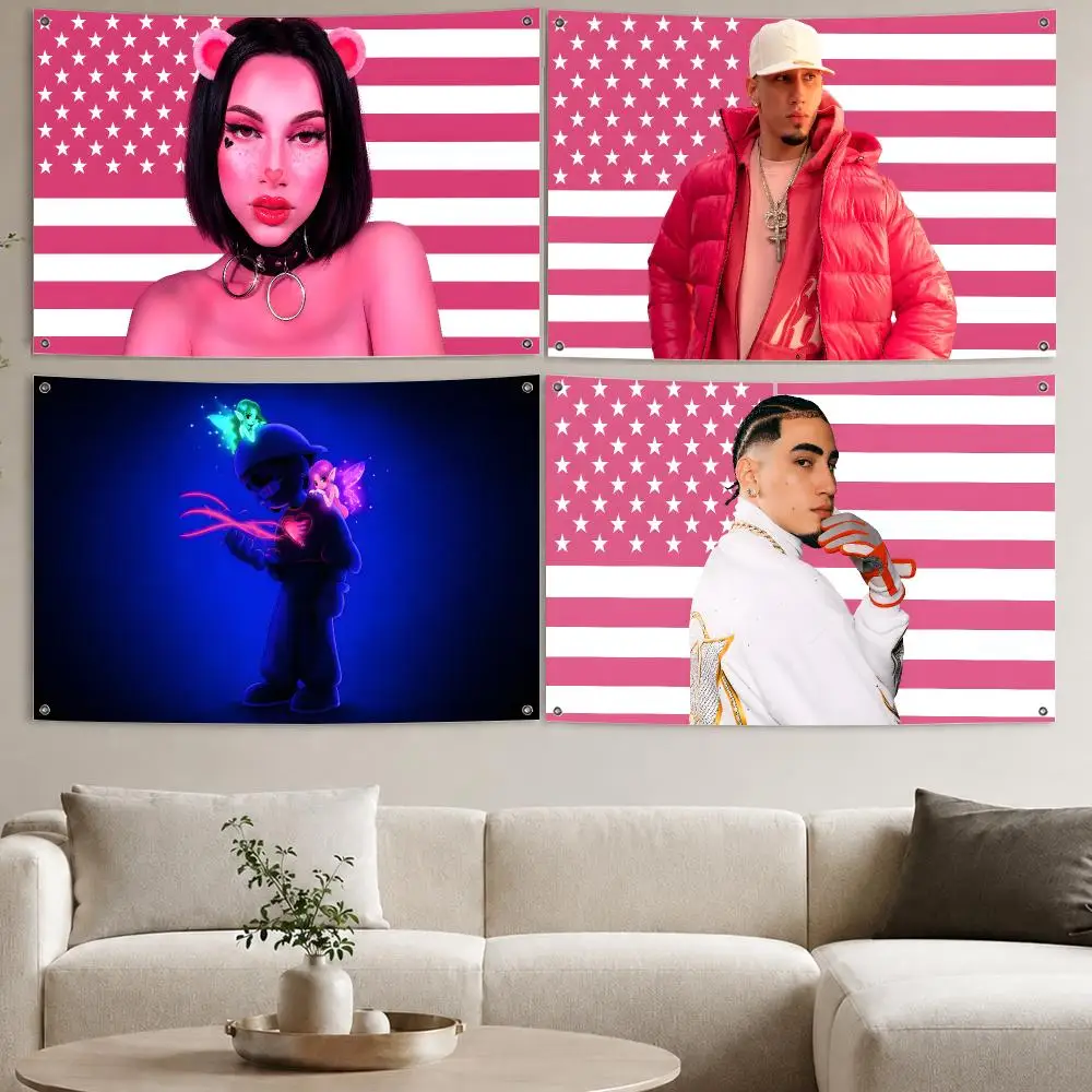 Singer O-Omar Courtz Primera Musa Flags Aesthetic Wall Tapestry Printed Wall Hanging Living Room Party Outdoor Decor