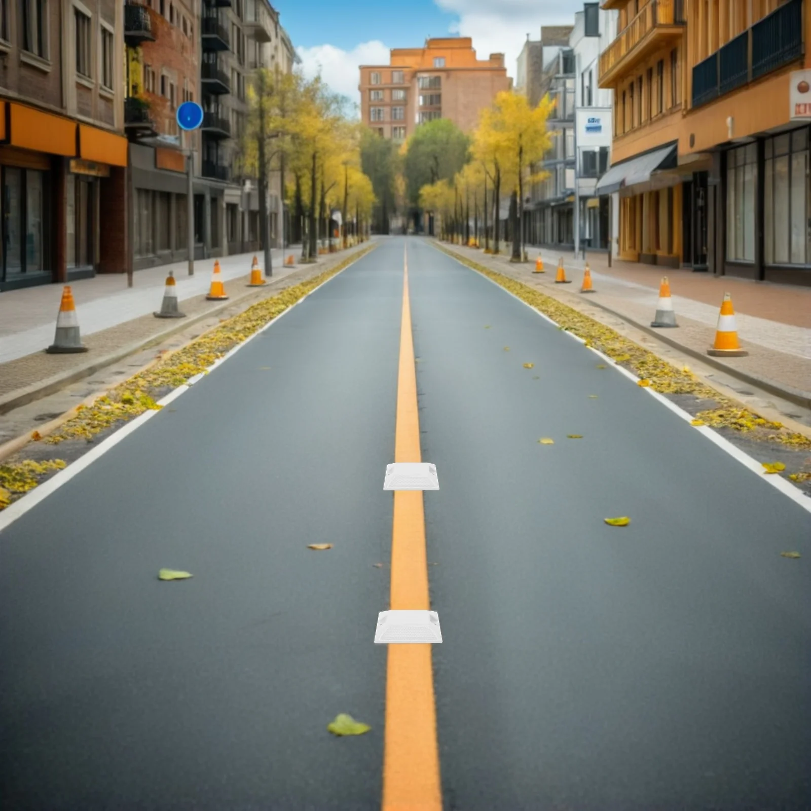 

2Pcs Road Marker Reflective Raised Driveway Marker Dual Yellow Pavement Roadside Emergency Reflector Night Visibility