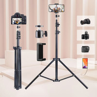 ZOMEI 160cm Live Broadcast Tripod 1.6m Landing Type Camera Selfie Video Light Frame Metal Holder Phone Tripod Stand Premium