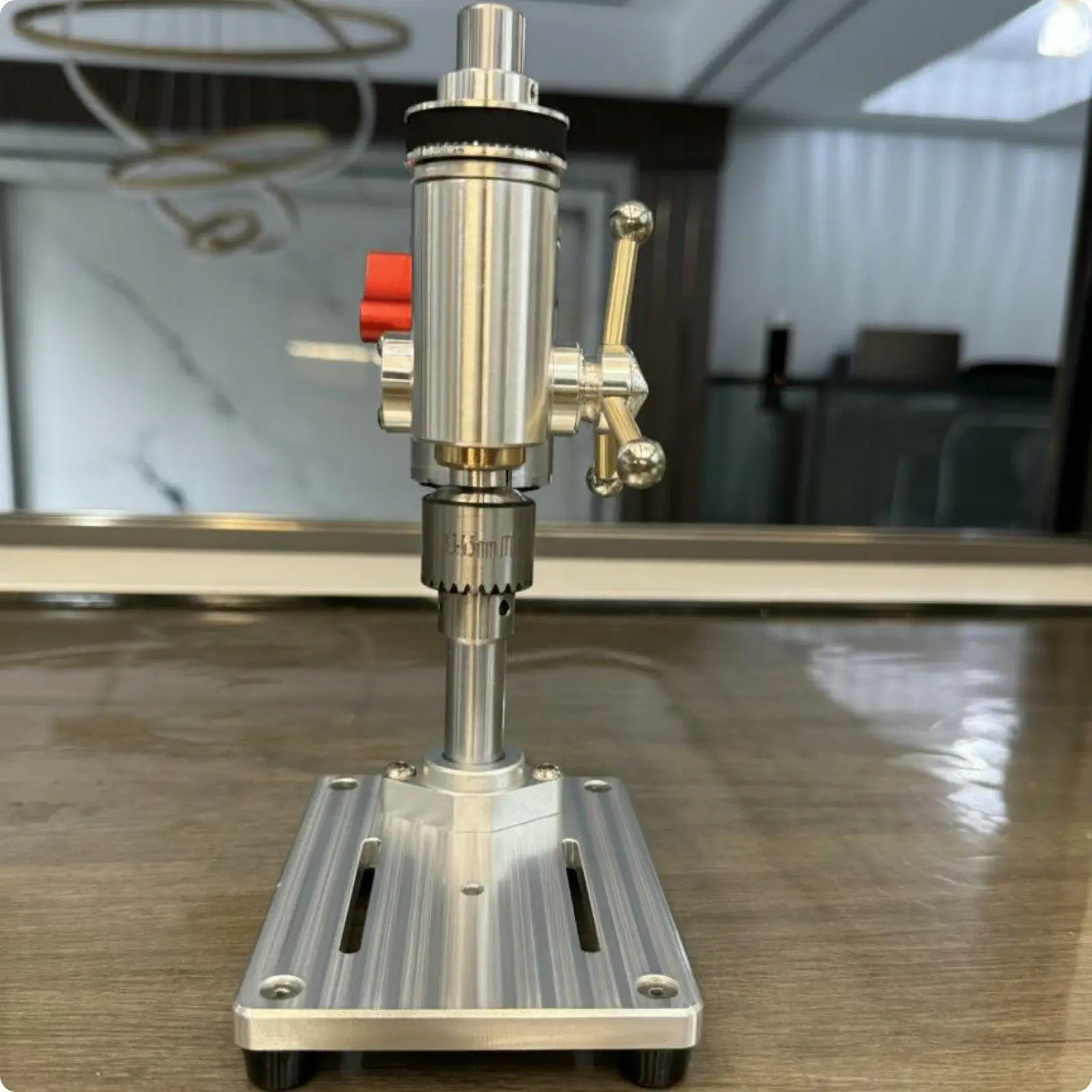 Portable Precision Bench Drill Aluminum Alloy Mini Wood Machine Benchtop Drill Press for Crafts