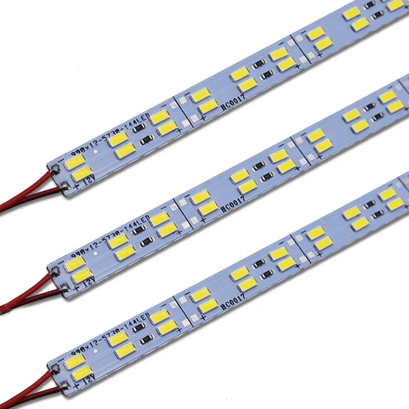 10pcs 12v 24v LED Hard Strip 4cm 8cm 12cm 16cm 20cm Double Row Rigid Bar 3000k 4000k 6000k CCT Car Truck Ship Machine Boat