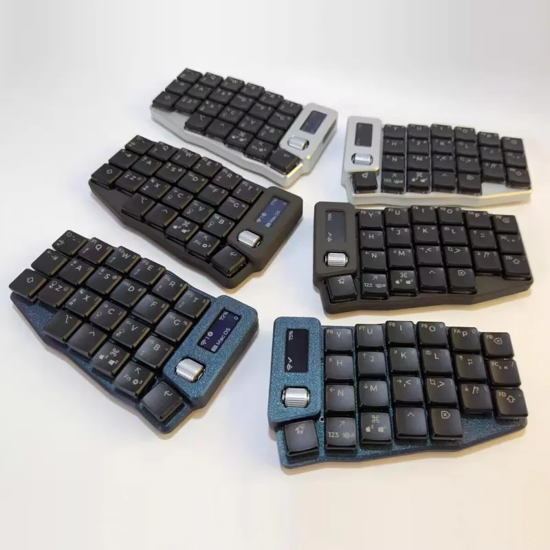 Rolio Wireless Split Keyboard Custom Hot-swapping Dual-mode Roller Keyboard with Screen Ergonomic Left Right Hands Keyboards ZMK