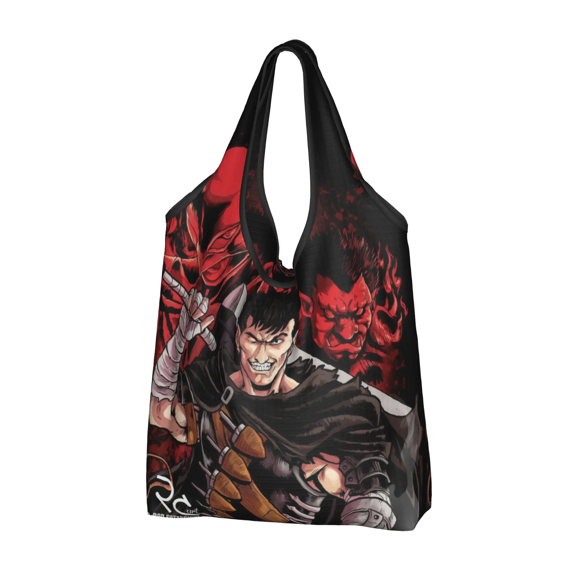 Bolsas de compras de manga Berserk para mujer, bolsas de compras de hombro con diseño de Anime japonés Kawaii, bolso de gran capacidad