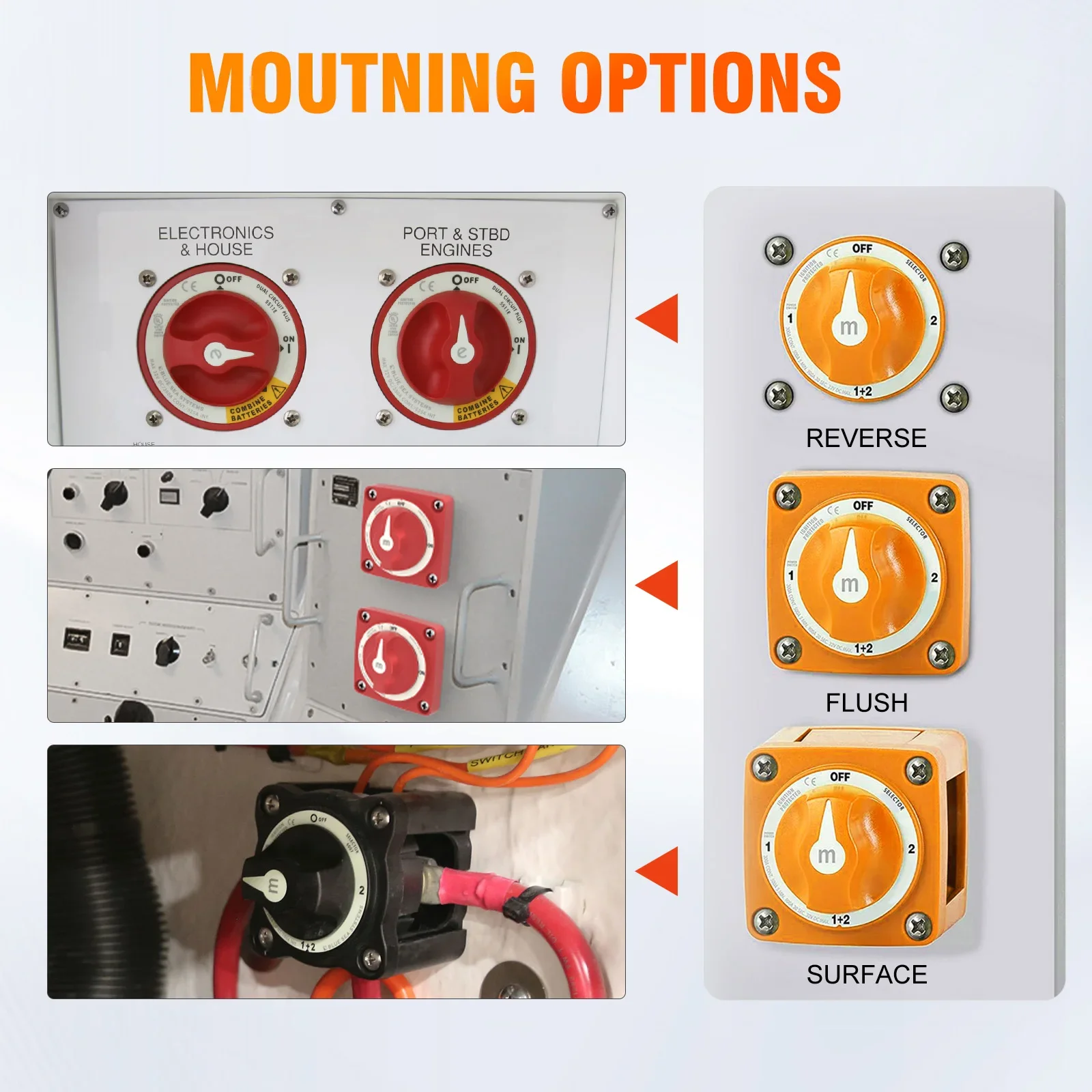 Мини-селектор серии M, 4-позиционный переключатель аккумулятора 300A 32 В постоянного тока M10 для кемпера, автофургона, грузовика, лодки, автомобиля, изолятор, отключающий поворотный переключатель