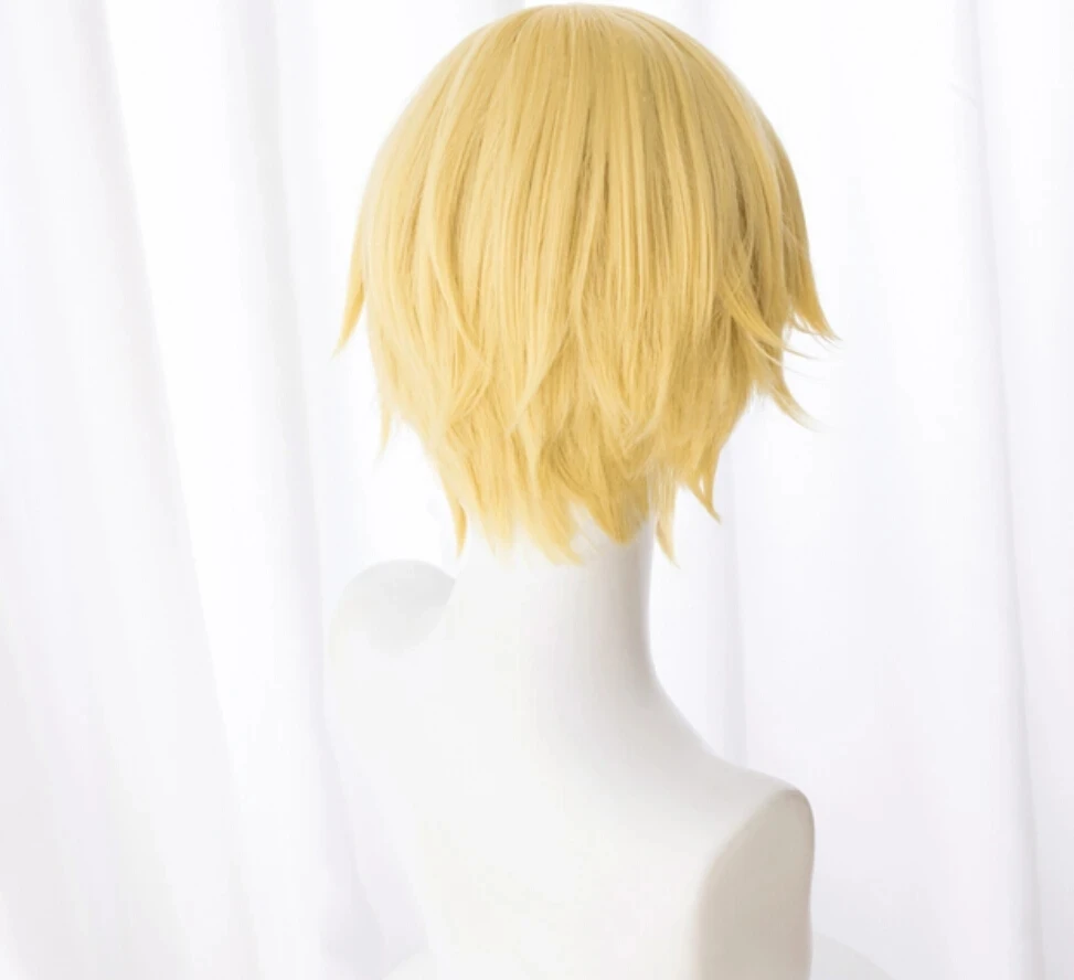 Aliização SAO Eugeo Cosplay peruca de cabelo Eugeo Composite Trinta e duas animações peruca curta fofa