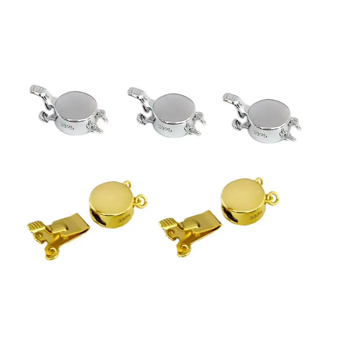 Wholesale DIY 925 Sterling Silver Pendant Necklace Bracelet Clasp Hook Accessories for 4-10mm Pearls 5pcs/lot