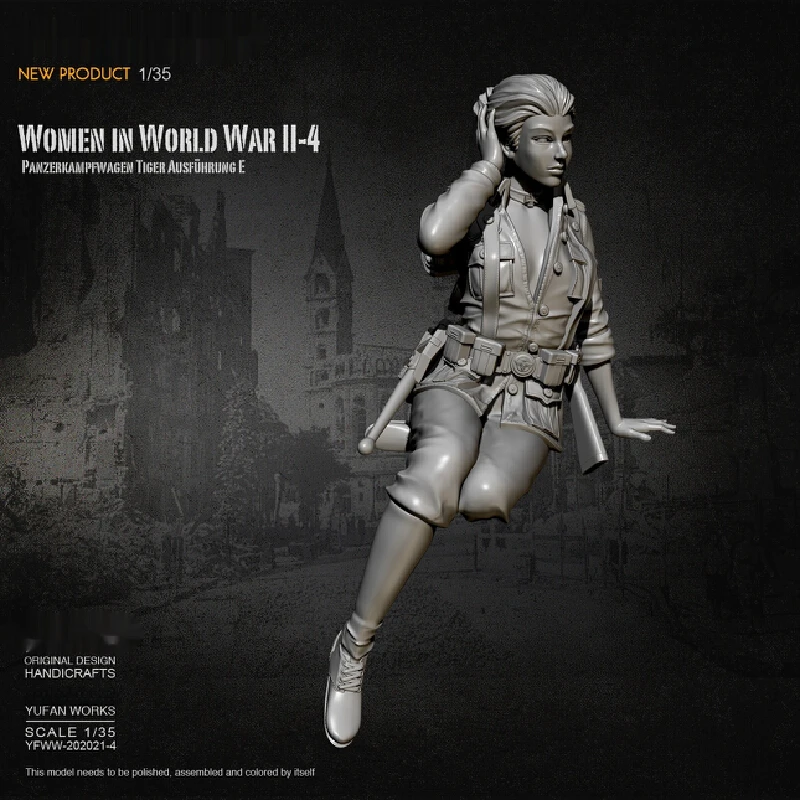 Figurine de soldats féminins en résine, Micro Miniature Gk, modèle blanc imprimé en 3d, jouet, Kit non assemblé et non peint, 1/35