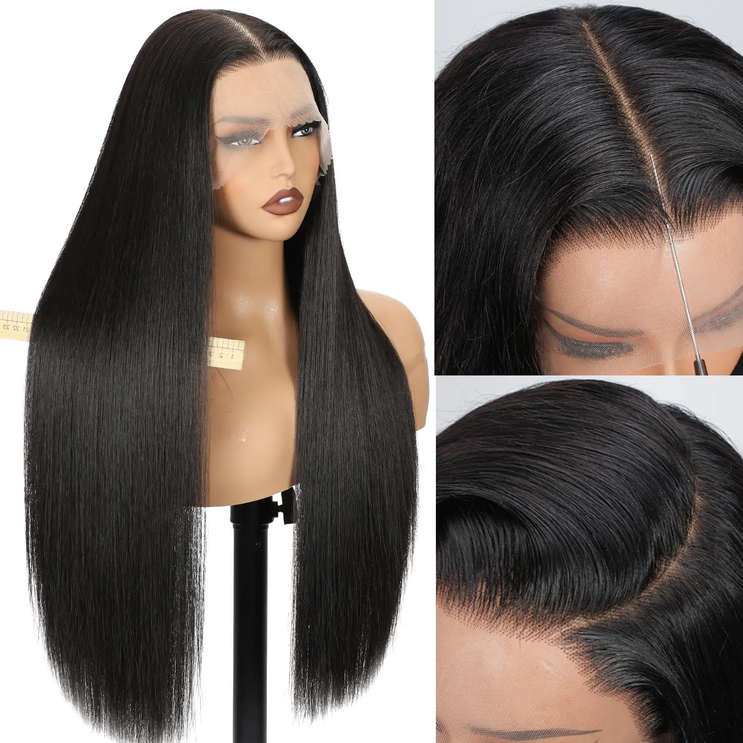 180% 200% Density Remy Straight Human Hair Wigs HD Transparent Lace Front Wig Straight Human Hair 13x4 13x6 5x5 Lace Frontal Wig Brazilian Human Hair For Women On Clearance Sale Pre Plucked Wig Party Work Daily Life