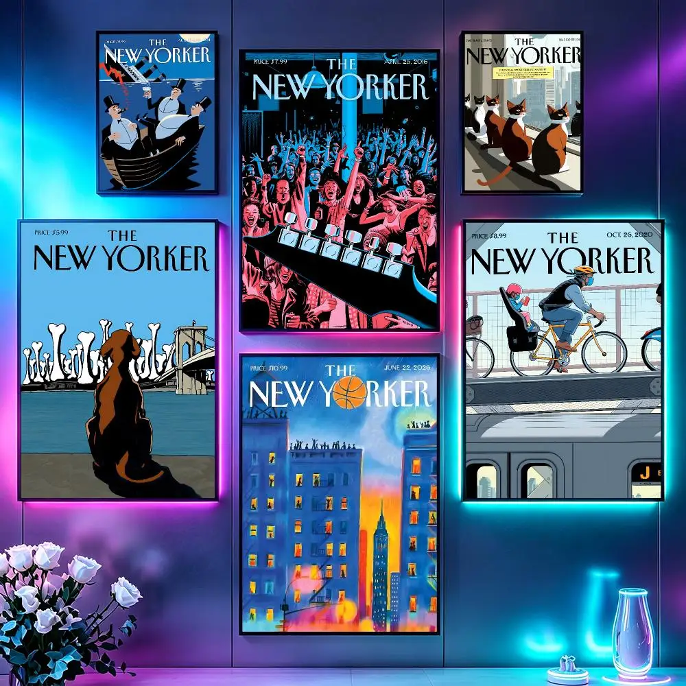 Art The New YorkerS Poster Poster Sci Fi Cyberpunk HD Self Adhesive Wall Print Futuristic Home Game Room Decor Gift