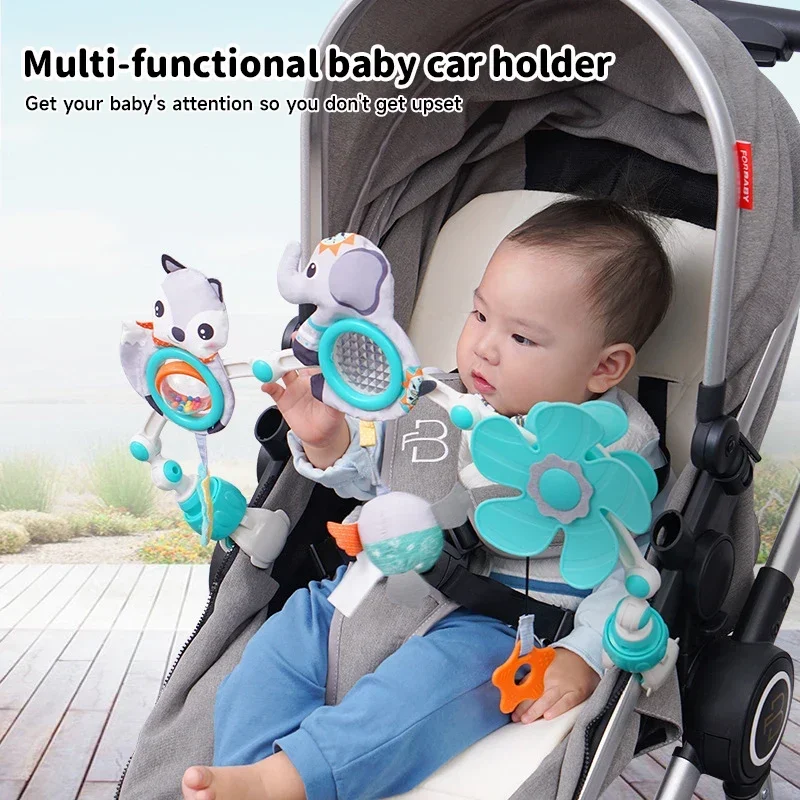 Babyspeelboog Wieg Speelgoed Wandelwagen Hangend speelgoed, 0-12 maanden pasgeboren bedwikkelspeelgoed voor sensorische ontwikkeling Baby-autostoelspeelgoed