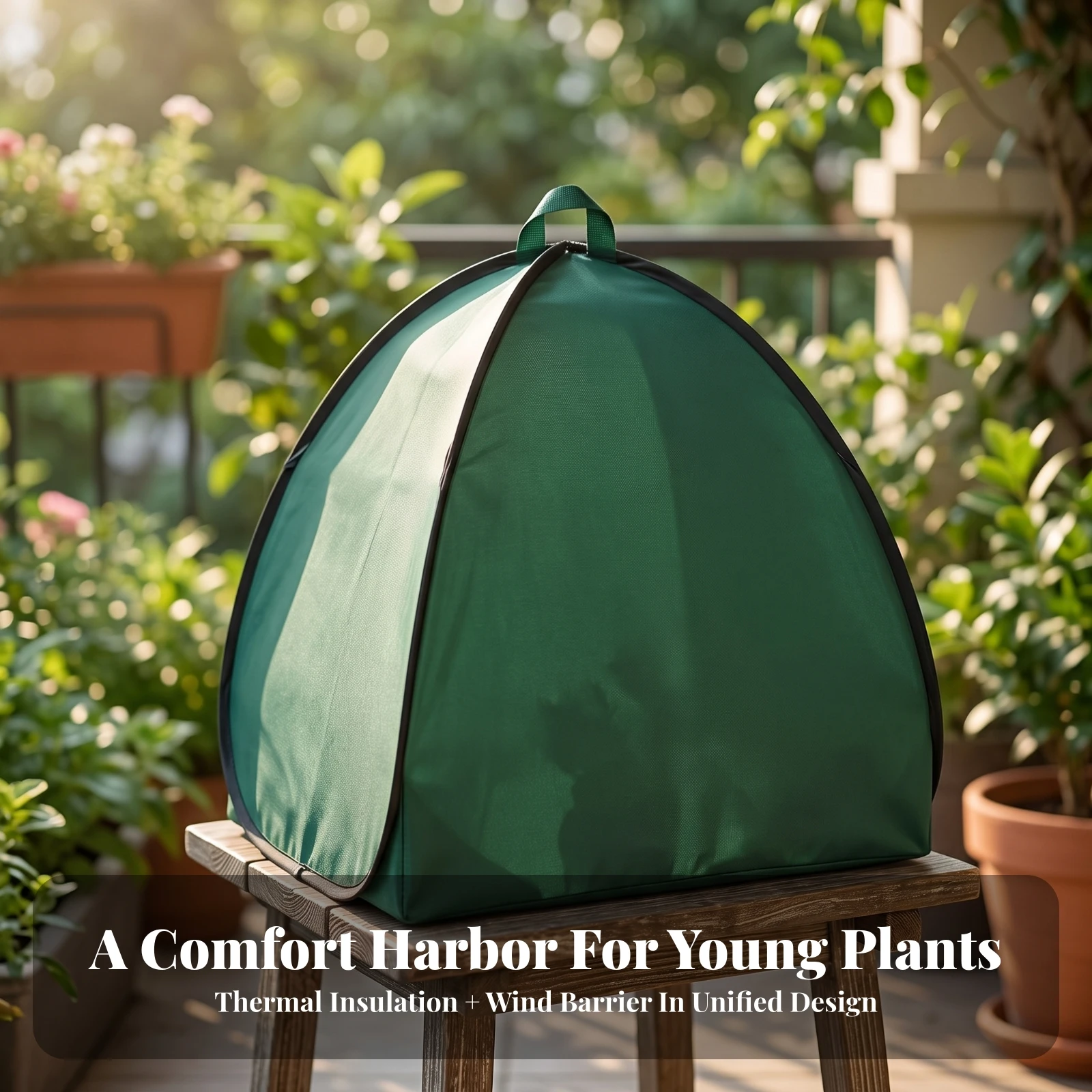 Plant Frost Cover with Ground Stakes Freeze-Protection Instant-Open Plant Cover with Stakes Portable Compact for Gardeners