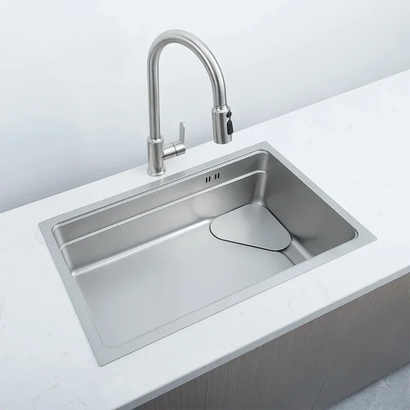 

Stainless Steel Kitchen Sink Nano Silver Coated Bowl Under Counter Japanese Style Multifunctional Simple Large Single Sink