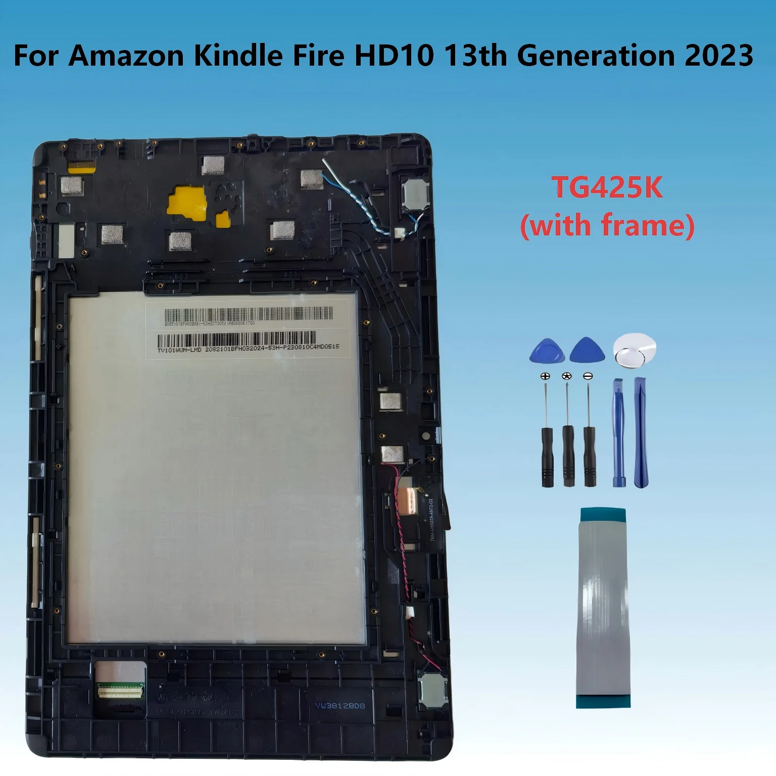 AAA With frame For AmazXX Kindle Fire HD10 HD 10 13th Generation 2023 TG425K LCD Display Touch Screen Digitizer Glass Assembly