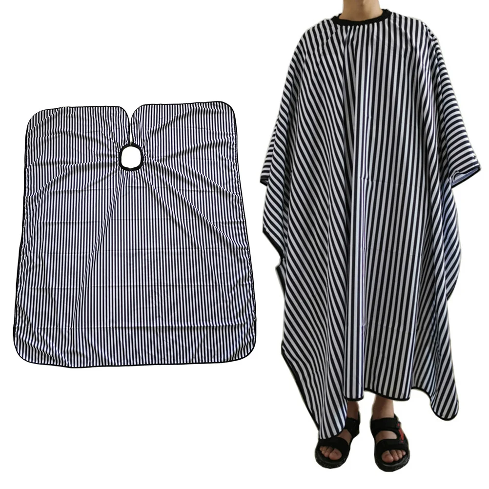 

Professional Salon Stripe Hairdressing Cape Long Lightweight Waterproof Haircut Gown Cloak Haircut Apron Hair Styling Shield
