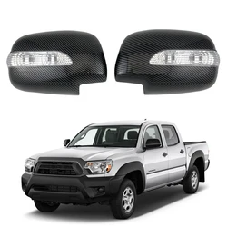 Gloss Carbon Side Door Mirror Covers Trim with Led Ligh Black Car Accessories For Toyota Tacoma 2008 2010 2011 2012 2013 2014