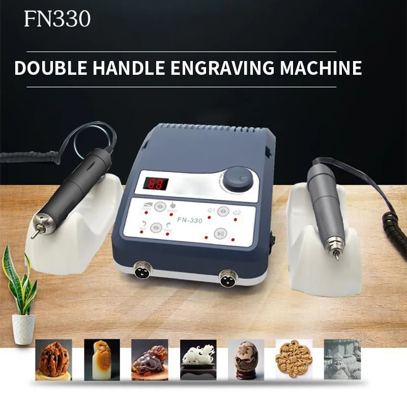 Micro motor machine high speed 50000rpm jewelry jade polishing machine with two handpeice 200W power FN330 adjustable speed peda