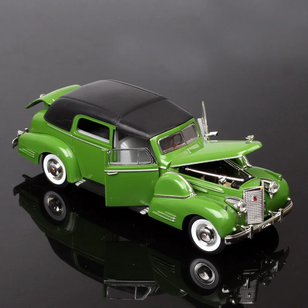 No Box Handtekening 1/32 Schaal 1938 Cadillac Fleetwood Diecast Auto Model Speelgoedvoertuigen Verzamelobjecten Groen Nationaal Museum Geschenk