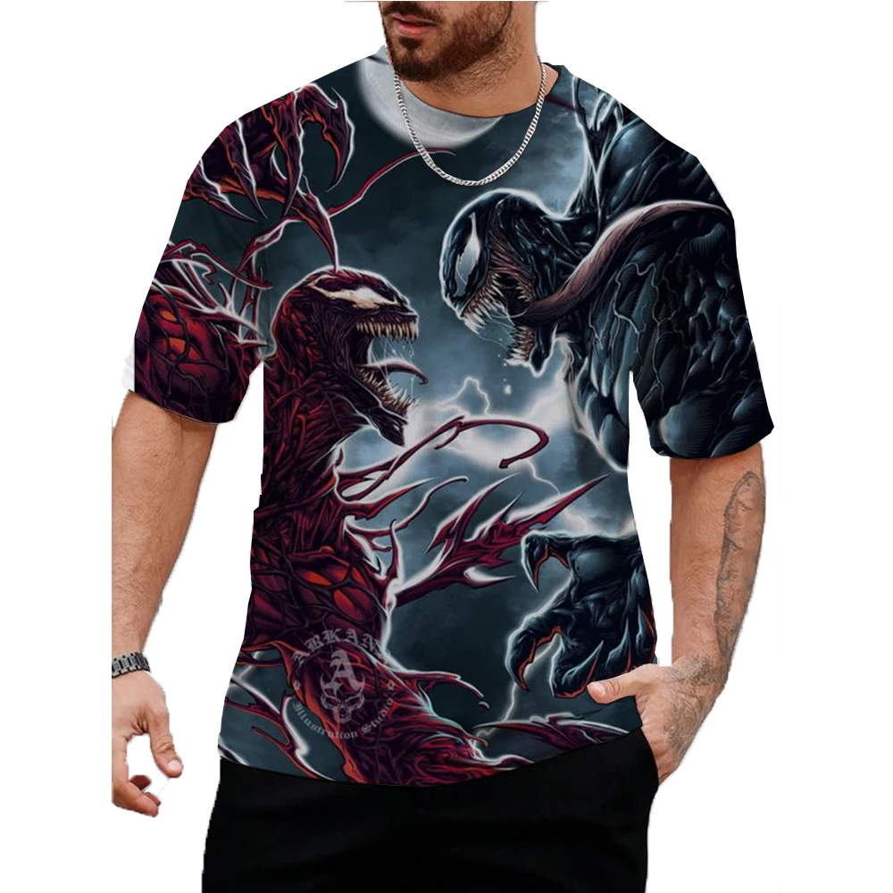 

Disney Fashion Clothing Marvel Venom T Shirt For Men Casual Short Sleeve Tee O-Neck 2024 Summer Pullover Quick Drying Jogging