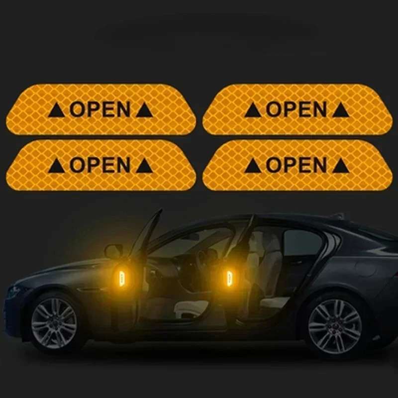 Pegatinas Reflectantes Para Puertas De Coche | Impermeables Y De Alta Visibilidad Para Conducir De Noche Con Seguridad
