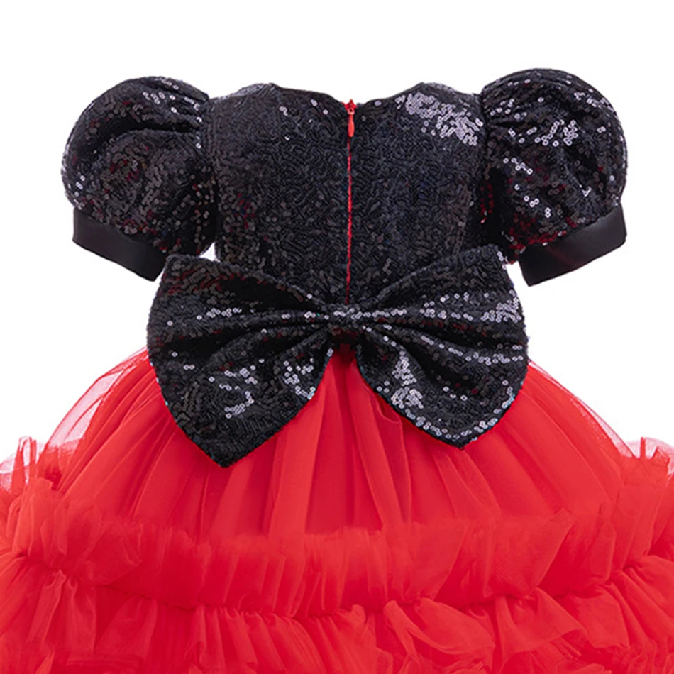 Disney Mickey Mouse Princess Dress Girls Sequin Mesh Ball Gown Children Carnival Halloween Clothes Kids Formal Dress for 1-6Y