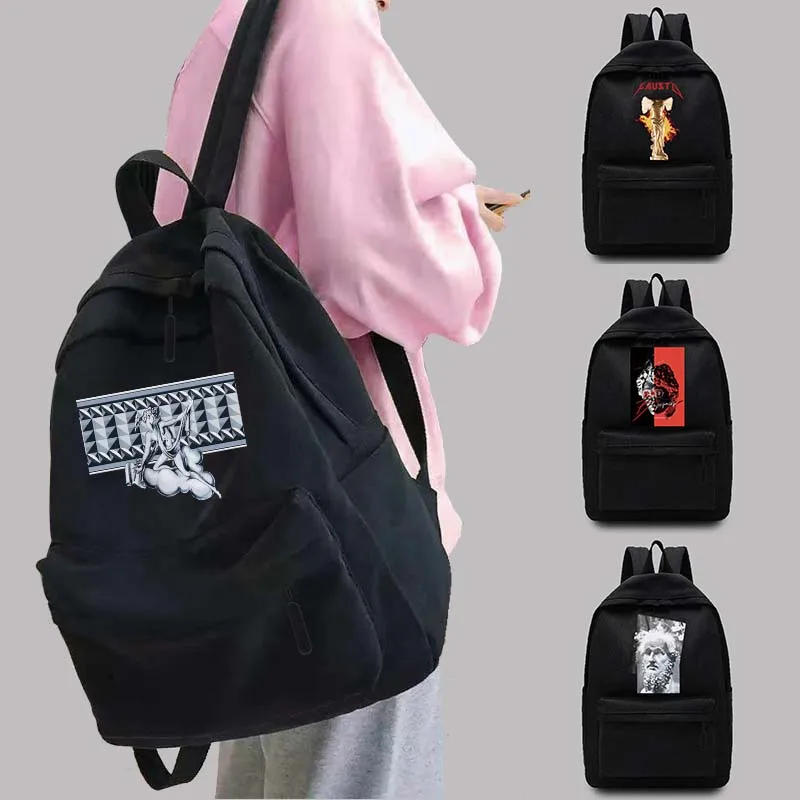 

Women's Backpack Unisex Youth Sports Backpack College School Bag Sculpture Pattern Harajuku Travel Backpacks Laptop Bags