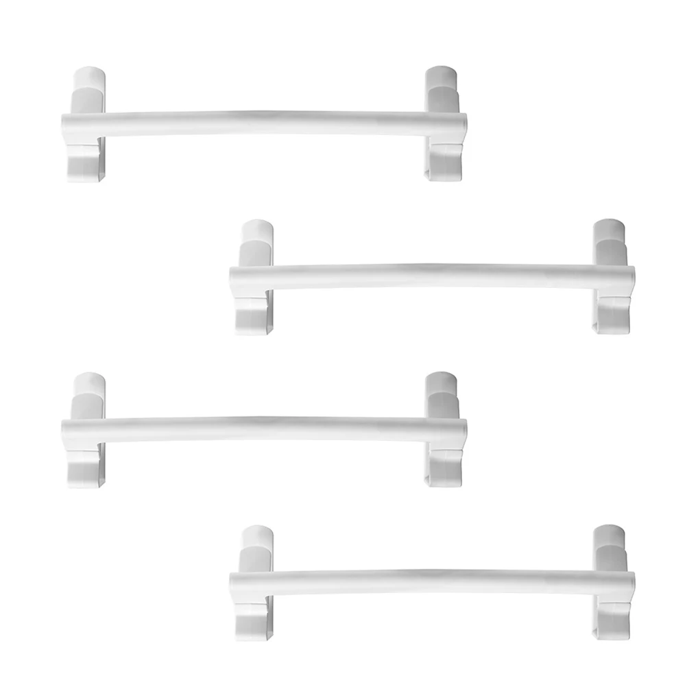 

4pcs Plastic Towel Rack Sturdy No Drilling Clip-On Easy Install Bathroom Kitchen Organizer Heavy Duty Storage Shelf For