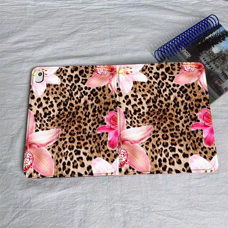 

Cherry flower leopard print For iPad Pro Air Mini 1 2 3 4 5 6 7 7th 8th 9th 10th 11th 10.2 9.7 10.5 10.9 11 12.9 Tablet Case